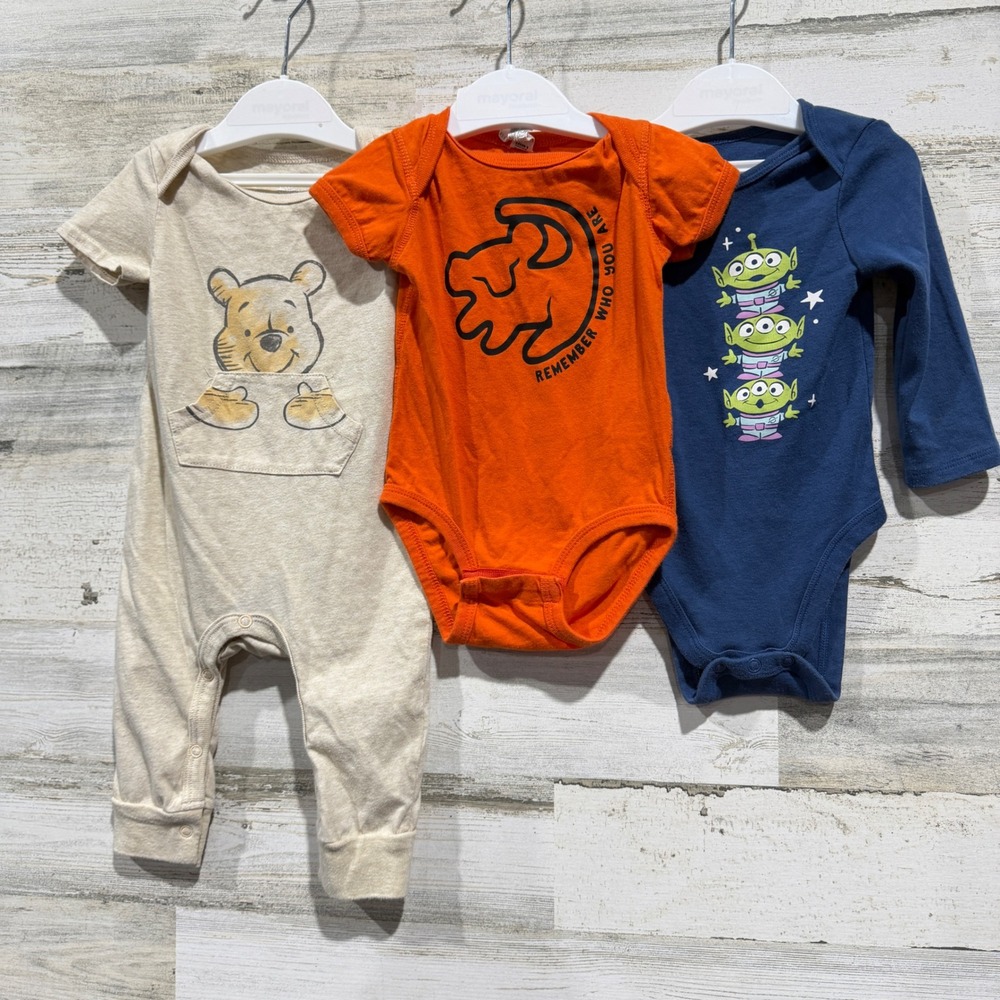 Disney Jumping Beans Bundle Baby Boys 6-9M Winnie Pooh Lion King Toy Story
